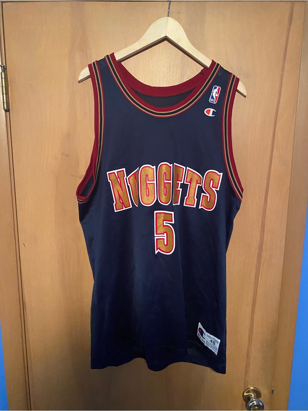 Vintage Champion Denver Nuggets Jalen Rose Basketball Jersey